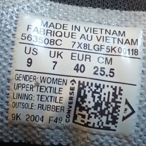 Vintage Y2K Converse Black & White Low Top Lace Up Skateboarding Shoes Size 9 - Picture 13 of 13